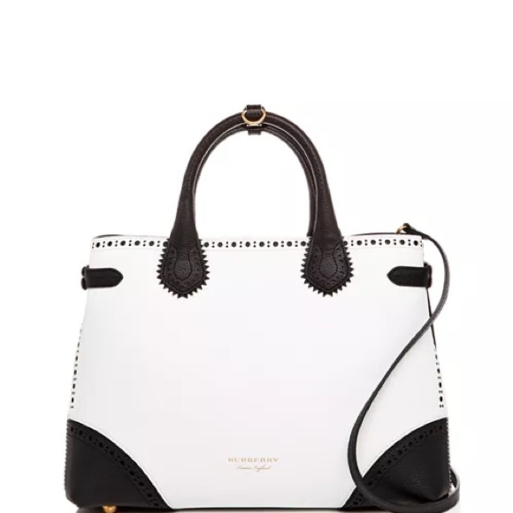 Burberry Banner Brogue Medium Leather Tote